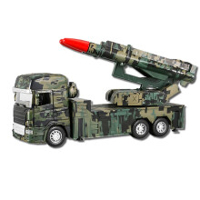 中麦微仿真合金军事导弹车玩具火箭炮发射车模型儿童炮弹车可发射迫击炮 军事合金火箭车