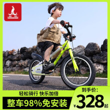 凤凰儿童自行车单车2-3-4-6-9-10岁男孩童车中大童女孩小孩宝宝脚踏车 春意绿 14寸