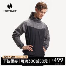 HOTSUIT后秀暴汗服运动男女套装运动服健身跑步服防风防水轻薄款 深灰-经典长款【男款】 M