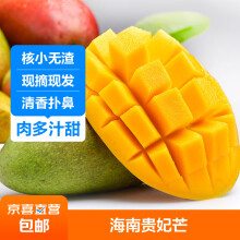 海南贵妃芒果  肉质细嫩 高甜多汁芒果 当季热带新鲜水果 带箱10斤装中果