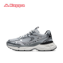 卡帕（Kappa）官方银色老爹鞋子女鞋厚底增高情侣运动鞋 奥运灰 35