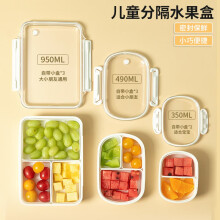 家の物语（KATEI STORY）日本品牌水果盒儿童便携学生外带保鲜饭盒便当盒冰箱食品级收纳盒 中号490ml（3分格）