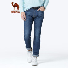 骆驼（CAMEL）男装 春季牛仔裤男直筒商务休闲男士薄款弹力长裤子 蓝色 29