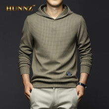 HUNNZ品牌高尔夫服装男装春季男士连帽卫衣薄款运动外套2022新款高尔夫球衣男 橄榄绿 M