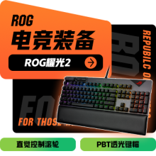ROG耀光2幻机械键盘有线游戏键盘客制化键盘NX山楂红轴RGB背光104键全键热插拔 PBT键帽带掌托黑色