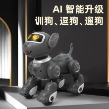 童励电动机器人机器狗ai语音对话遥控编程宠物儿童玩具男孩生日礼物 路易灰【语音控制+编程+跟随】