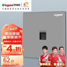 罗格朗（LEGRAND）开关插座电工电料逸景深砂银灰色86型面板墙面暗装电源插座 六类电脑插座