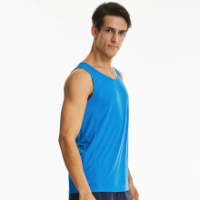 力为运动背心男宽松 马拉松跑步背心 夏季速干无袖运动t恤 健身 蓝色/53006 XL