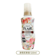 花王（KAO） FLAIR衣物柔顺剂婴儿可用衣物柔软剂日本进口衣服护理剂 促销装 520ml 1瓶 激情浆果香