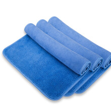 佳百丽 洗车毛巾 汽车加厚细纤维擦车巾布 车用吸水毛巾用品 长绒蓝色35*70 三条装