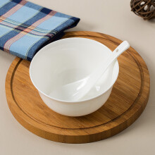SKYTOP斯凯绨 骨瓷餐具陶瓷碗米饭碗纯白1件装 4.5英寸金钟碗