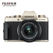 富士（FUJIFILM）X-T100/XT100 微单 Vlog相机（15-45mm镜头 ) 2420万像素 三向翻折触摸屏 4K 蓝牙WIFI 金色