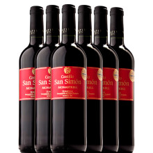 西班牙进口红酒 西莫 san simon（DO级） 干红葡萄酒750ml*6瓶