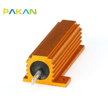 PAKAN  RX24黄金铝壳电阻  50W功率电阻 线绕固定电阻器 50W 1RJ 1欧姆 (1个)