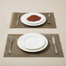 SKYTOP斯凯绨 餐具套装陶瓷骨瓷西餐盘不锈钢刀叉纯白圆形8件装