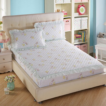 窝居坊家纺印花床笠单件 夹棉床罩床单 可水洗