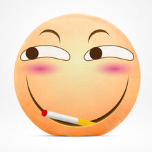滑稽qq表情包卡通抱枕毛绒玩具趣味表情 滑稽抽烟款大