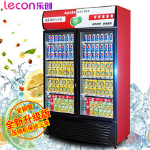 乐创(lecon)双门展示柜 商用保鲜柜 立式饮料冰