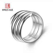 百银 S990足银戒指 指圈号可选 时尚3圈足银戒