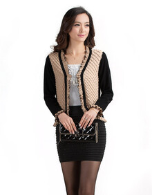 珍丝绒春装新品<em>女开衫 长袖薄针织女</em>羊毛开衫