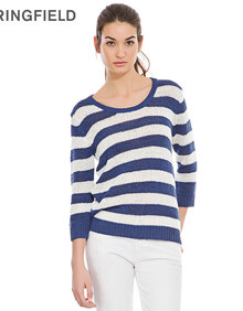 <em>SPRINGFIELD</em> 春装针织衫<em>女装</em> 正品 大条纹长