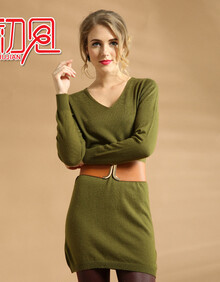 硕元祥长款V领羊绒衫女式针织衫<em>毛衣加厚</em>羊毛