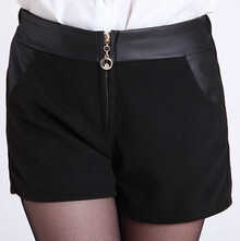 实拍 2013<em>秋冬</em>新款女装欧美风拼皮拉链<em>毛呢短</em>