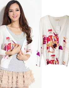 箐玫玛2014新款新款女装逛街<em>女针织衫开衫</em>长