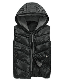 <em>马甲</em> 女 春秋 时尚双层帽情侣马夹<em>棉马甲</em>背心女