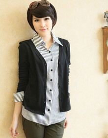 <em>加大码</em>女装衬衫 2014春装新款韩版时尚假两件