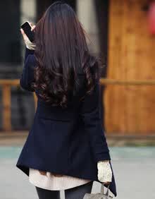 麦熙修身大衣妮子羊毛呢<em>外套</em>中长款<em>呢子</em>大衣女