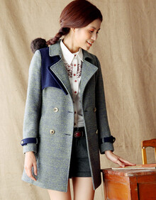 <em>茵曼</em>2013毛呢<em>外套</em> <em>女装</em>新款<em>秋冬</em> 呢子大衣【8