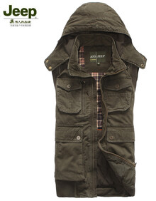 秋冬款afs <em>jeep马甲战地吉普</em>男士时尚休闲棉马