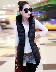 大头露2013秋冬装新款<em>羽绒</em>服女<em>中长马甲</em>帽顶