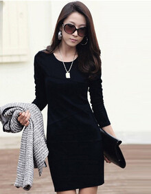 萌卓服饰2013<em>秋季</em>新款<em>长袖</em>裙韩版女装包臀长