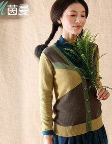 京品年货 <em>茵曼</em> 2014春装新款<em>针织开衫</em>【84130