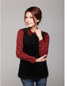 檰 2013秋季新款淑女简约烫钻<em>衬衣领羽毛</em>纱拼