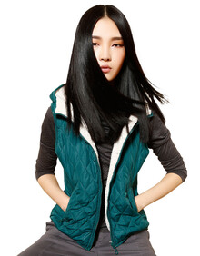 EKKA 冬装2013新款 修身连帽<em>马夹女冬</em>外套休