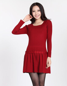 晴薇儿 秋<em>款搭配开衫</em>连衣裙子 韩版毛衣裙针织