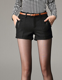 仙蝶莉 2013新款<em>短裤</em>女 韩版显瘦直筒<em>精品</em>毛呢