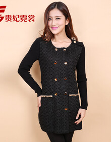 贵妃霓裳 大码<em>女装</em> 秋冬2013新品加厚Y蕾丝开