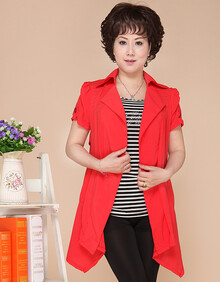 时尚条纹妈妈装2<em>件套开衫</em>中老年女装夏季新款