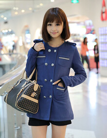 仙蝶莉2013秋款新品细节军装风<em>修身</em>肩章<em>开衫</em>