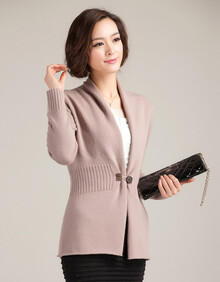 洛依诺2014春款<em>女士</em>针织羊绒<em>开衫</em> v领毛衣<em>外套</em>