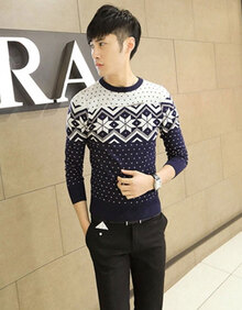 韩版修身潮男士毛衣针织衫春秋装新款美<em>发型</em>师