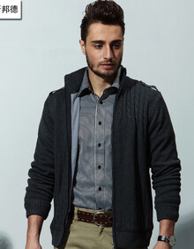 迈锐斯邦德新款<em>织</em>衫男 毛衣男 <em>开衫毛线</em>衣<em>男装</em>