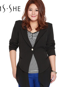 MSSHE<em>大码</em>女装2013新款<em>秋装</em>西装<em>外套胖妹妹</em>