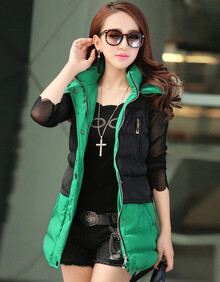 时尚承诺 棉衣<em>马甲</em>外套 <em>女</em> <em>冬季</em>新款羽绒棉<em>长款</em>