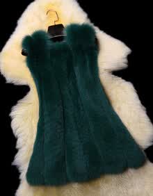 零柒零捌 2013新款 海宁水貂毛<em>马甲</em> <em>裘皮</em>大衣女