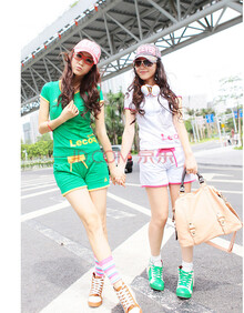 韩东<em>衣舍</em> 2013夏秋装清仓套装 <em>纯棉</em>修身圆领短